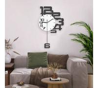 Shein 1 pieza Reloj de pared decorativo para sala de estar, Reloj de pared grande de 27*46 - 33*56cm, Arte de pared de metal - Reloj analógico grande adecua