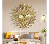 Shein 1 pieza Reloj de pared moderno de metal de 38 cm, ideal para decoración de sala de estar, cocina, comedor, dormitorio y oficina, sin tic-tac y de fáci