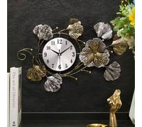 Shein 1 pieza Reloj de pared moderno de metal, reloj silencioso, decoración de pared, artesanía, decoración del hogar, pared decorativa de metal, adecuado p