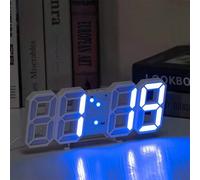 Shein 1 pieza Reloj digital 3D de escritorio/pared, luz nocturna, silencioso, inteligente, luminoso, estilo simple, versátil, creativo, reloj electrónico, i