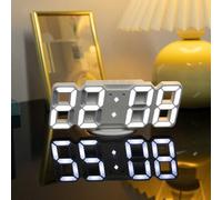 Shein 1 pieza Reloj digital 3D LED, Reloj de escritorio/pared LED creativo con pantalla de temperatura en tiempo real, decoración del hogar, decoración del