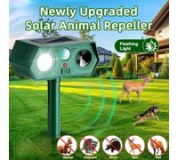 Shein 1 pieza Repelente de animales para exteriores, Repelente ultrasónico, Disuasivo de plagas y roedores con luz LED intermitente y sensor de movimiento -
