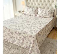 Shein 1 pieza Sábana - Tela de poliéster 100% ligera, Colcha con estampado floral, Ropa de cama transpirable, Colcha decorativa linda para dormitorio, Habit