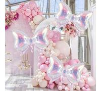 Shein 1 pieza/Set de 3 globos de arcoíris transparente con diseño de lazo, para decoración de boda, revelación de sexo, fiesta de cumpleaños, compromiso, Dí