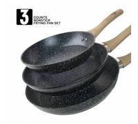 Shein 1 pieza/Set de 3 piezas Sartén antiadherente - Sartenes con mango de madera para colgar (7.8 Pulgadas/9.7 Pulgadas/11.3 Pulgadas), Adecuado para estuf