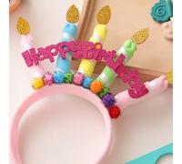 Shein 1 Pieza/Set Diadema decorada con vela de 11cm y pompón, accesorio de pelo lindo para fiesta de cumpleaños, ideal para regalos de cumpleaños y fiestas