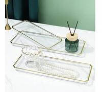 Shein 1 pieza/Set Elegante bandeja rectangular para joyas, impresionante plato decorativo para exhibición de joyas, pieza perfecta para la decoración del ho