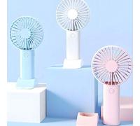 Shein 1 pieza/Set Ventilador USB de mano, ventilador portátil recargable con 3 modos de velocidad, batería de 300mAh, salida de potencia de 2W. Incluye sopo