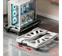 Shein 1 pieza Soporte ajustable para CPU, Carro móvil para computadora con ruedas universales, Soporte de escritorio ajustable, Estantería de almacenamiento