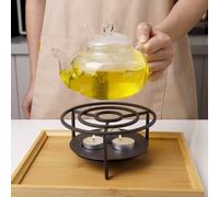 Shein 1 pieza Soporte calentador de tetera de hierro, base de calentamiento de té para soporte portátil de luz de té exterior