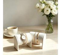 Shein 1 pieza Soporte de exhibición de reloj de microfibra, estante de almacenamiento de reloj, estante de almacenamiento de collar y pulsera, estante de al