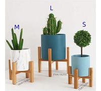 Shein 1 pieza Soporte de maceta de flores de bambú de madera, estantería para exhibición de plantas, estante de flores para alféizar de ventana de sala de e