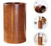 Shein 1 pieza Soporte de madera multifuncional de tamaño compacto para palillos, cucharas y tenedores, organizador decorativo para cubiertos, color natural