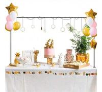 Shein 1 pieza Soporte de mesa ajustable en arco - Estructura de hierro resistente, 4 pies de altura, se extiende de 2.6 pies a 8.5 pies - Para bodas, cumple
