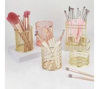 Shein 1 pieza Soporte de metal para bolígrafos, organizador decorativo de escritorio para papelería y accesorios de escritorio, taza de alambre de metal red