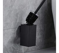Shein 1 pieza Soporte de pared de aluminio para cepillo de baño, estante de almacenamiento duradero para cepillo de limpieza de baño, sin necesidad de elect