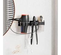 Shein 1 pieza Soporte de pared para secador de pelo y alisador, organizador de baño sin taladrar, apto para secador de pelo, plancha, rizador y cepillo - Es
