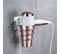 Shein 1 pieza Soporte en espiral para secador de pelo de baño, estante de almacenamiento con montaje adhesivo en la pared, organizador desmontable sin talad