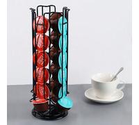 Shein 1 Pieza Soporte Giratorio Para 24 Cápsulas De Café En Negro/marrón Sólido, De Gran Capacidad