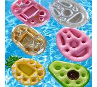 Shein 1 pieza Soporte inflable para vasos y bebidas, cubo de hielo para playa, piscina, fiestas, soporte multiusos para vasos, artículos esenciales de playa
