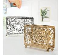 Shein 1 pieza Soporte metálico cuadrado enchapado de 5*5cm para servilletas, organizador de toallas, dispensador de pañuelos de papel vertical, decoración d
