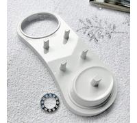 Shein 1 pieza Soporte para base de cepillo de dientes eléctrico con 4 ranuras de almacenamiento para cabezales de cepillo, impermeable y duradero, base carg