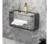 Shein 1 pieza Soporte para caja de pañuelos con patrón de glaciar, dispensador de servilletas de acrílico montado en la pared para cocina, sala de estar, do