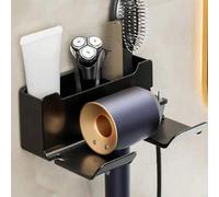 Shein 1 pieza Soporte para secador de pelo sin agujeros, Estante universal para secador de pelo, Montaje de pared de plástico para baño, Organizador de seca