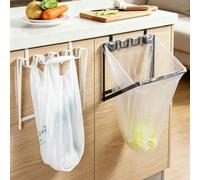 Shein 1 pieza Soporte plegable para bolsas de basura, Soporte colgante simple para bolsas de plástico, Estante de cocina, Sin taladro, Portátil