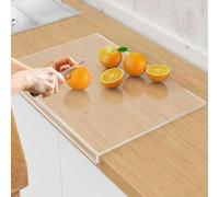 Shein 1 pieza Tabla de cortar de acrílico, Protector de encimera de cocina transparente antideslizante con borde, Tabla de cortar de acrílico de gran tamaño