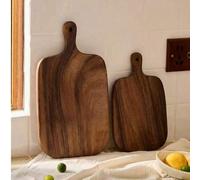 Shein 1 Pieza Tabla de Cortar de Madera de Palo de Rosa - Tabla de Cortar de Cocina de Madera, Mango Largo Elegante, Madera Maciza, Para Cortar Carne, Queso