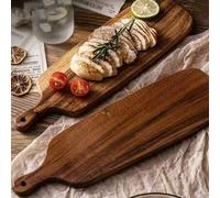 Shein 1 pieza Tabla de cortar de madera, Tabla para picar carne, Tabla para queso & embutidos, Apta para carne, queso, pan, verduras y frutas, Con asa, Apta
