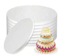 Shein 1 pieza Tabla para pastel redonda de 8/10/12 pulgadas de grosor, soporte para pastel de cartón grueso dorado/negro, suministros de cocina para hornear