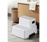 Shein 1 pieza Taburete de doble capa antideslizante, taburete de baño para lavarse las manos, taburete doméstico estable y escalera de aumento de altura.