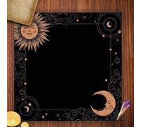 Shein 1 pieza Tapete de adivinación del sol y la luna misteriosos - Mantel de poliéster con signos del zodíaco, luna creciente y patrones de estrellas, deco