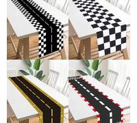 Shein 1 pieza Tapete de mesa con tema de carreras, Mantel de 180*35cm/230*35cm, Decoración de mesa con tema de carreras, Adecuado para fiesta de cumpleaños,