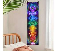 Shein 1 pieza Tapiz de pared de chakra vibrante - Colgante de pared de yoga y meditación colorido para decoración del hogar y dormitorio - Arte de pared neg