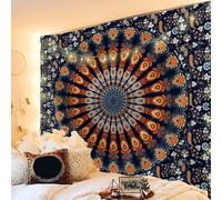 Shein 1 pieza Tapiz decorativo cuadrado de fibra de poliéster con diseño moderno y estampado de mandala bohemio, apto para decoración de sala de estar, dorm