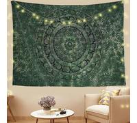 Shein 1 pieza Tapiz estampado con patrón de mandala bohemio, tapiz decorativo cuadrado de estilo moderno de poliéster adecuado para decoración de sala de es