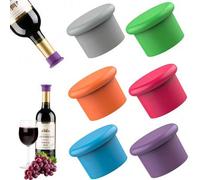 Shein 1 pieza Tapón de vino de silicona simple y fácil de usar, tapón de vino de silicona reutilizable, apto para botellas de vino tinto, cerveza, champán,