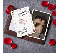 Shein 1 pieza Tarjeta de billetera personalizada con foto, tarjeta de billetera personalizada con nota de amor, regalo de aniversario para parejas, regalo p