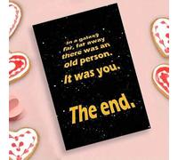 Shein 1 pieza, Tarjeta de cumpleaños divertida con fondo negro y diseño de texto amarillo. Tarjeta de cumpleaños en blanco para rellenar con sobre (11x16cm)