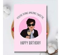 Shein 1 pieza, Tarjeta de cumpleaños divertida, con sobre - 16 x 11 cm, Adecuada para varias ocasiones, Mensaje "Lo estás haciendo increíble, cariño", Diseñ