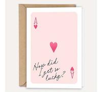 Shein 1 pieza Tarjeta de estilo de carta de juego de la suerte para múltiples ocasiones - ¿Cómo tuve tanta suerte? Con sobre, diseño de As de corazones en r