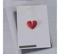 Shein 1 pieza Tarjeta de felicitación con vela en forma de corazón 3D, tarjeta de felicitación romántica con corazón rojo para ritual de pareja, aniversario