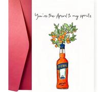 Shein 1 pieza Tarjeta de felicitación de cumpleaños con temática de Aperol Spritz, tarjeta de papel personalizada para cualquier ocasión, diseño humorístico