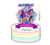 Shein 1 pieza Tarjeta decorativa 2026 Nuevo Grupo Femenino de K-POP D Emon Hunter, adecuada para decoración de fiesta de cumpleaños, decoración de fiesta te