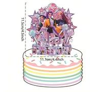 Shein 1 pieza Tarjeta decorativa con diseño de grupo de chicas K-POP, tarjeta de inserción multiusos, decoración para fiesta de cumpleaños