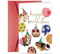 Shein 1 pieza Tarjetas de felicitación de cumpleaños lindas con sobres. Las tarjetas de cumpleaños con animales de dibujos animados son adecuadas para regal