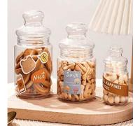 Shein 1 pieza Tarro de galletas y caramelos de plástico transparente - Recipiente de almacenamiento de plástico hermético (pequeño/mediano/grande), adecuado